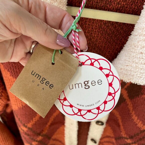 NWT Umgee+  Oversized Lightweight Pockets Casual Sherpa Accented Autumn Sweater - Picture 4 of 9